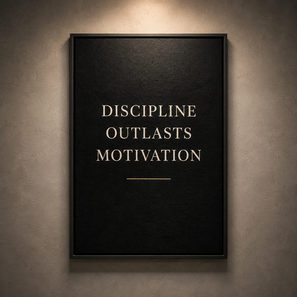 Discipline Outlasts Motivation — Premium Motivational Wall Art