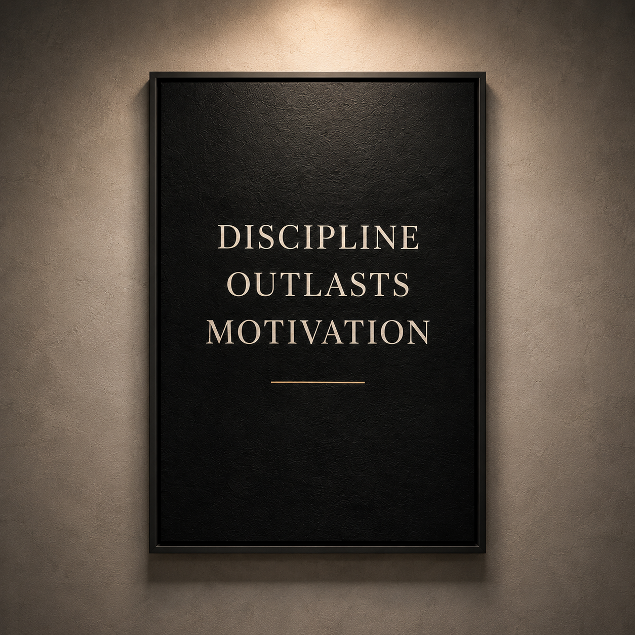 Discipline Outlasts Motivation — Premium Motivational Wall Art