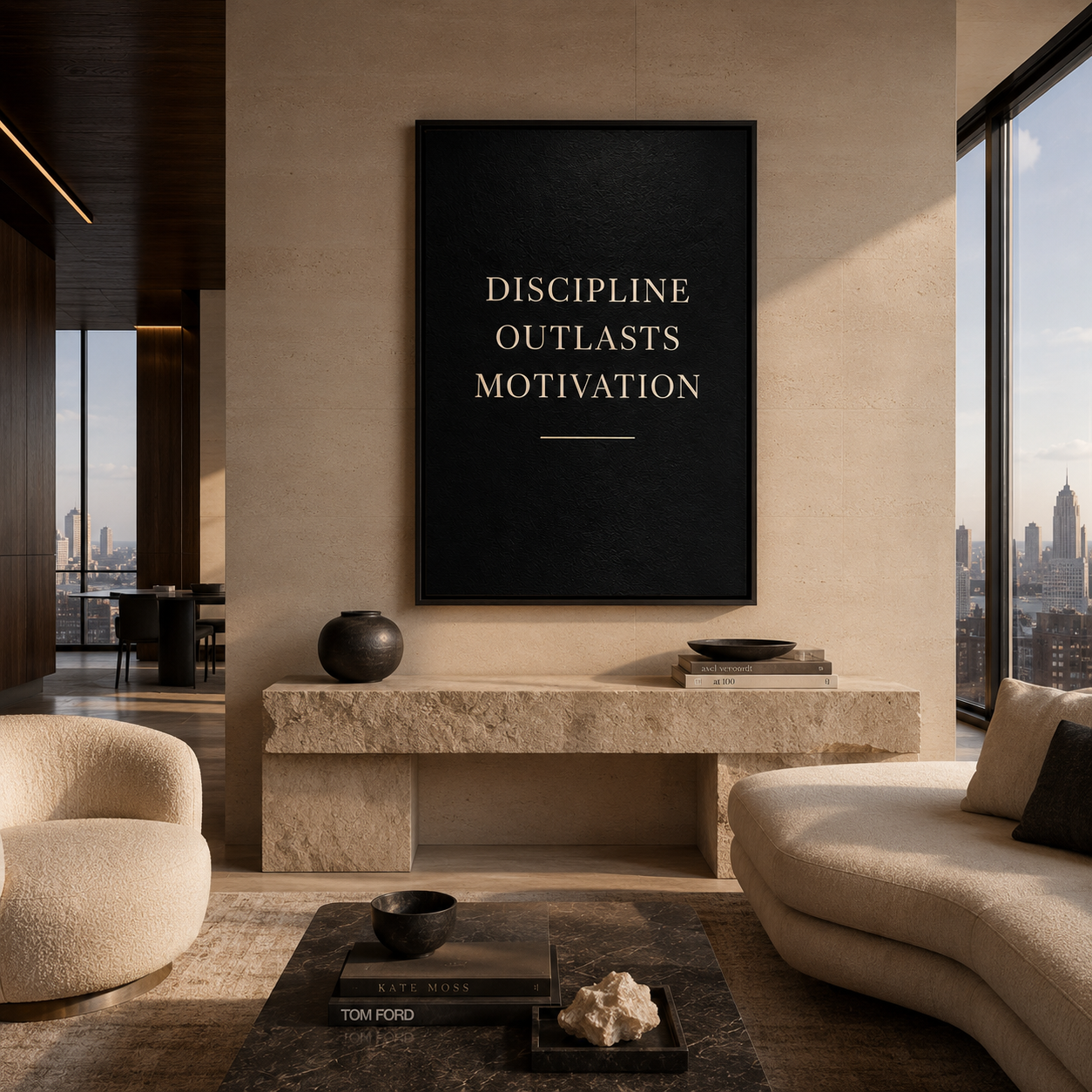 Discipline Outlasts Motivation — Premium Motivational Wall Art