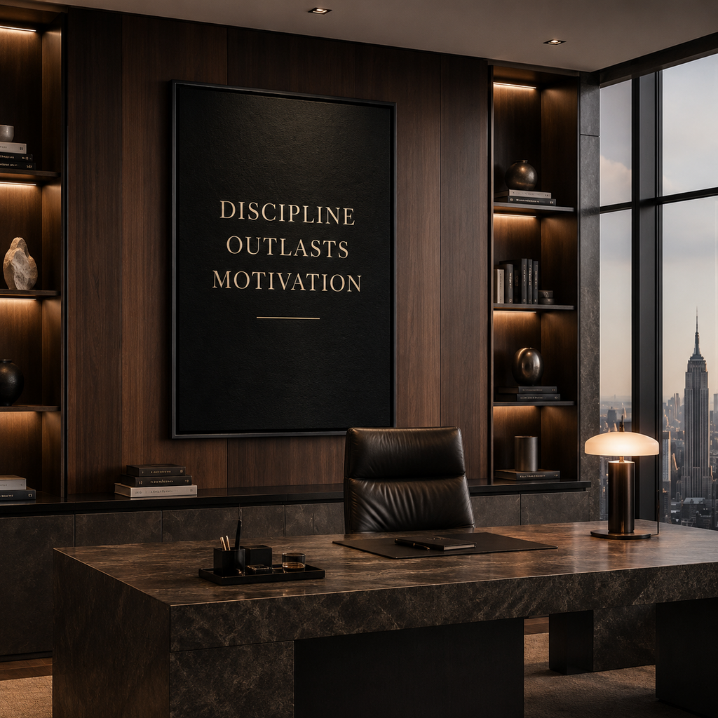 Discipline Outlasts Motivation — Premium Motivational Wall Art