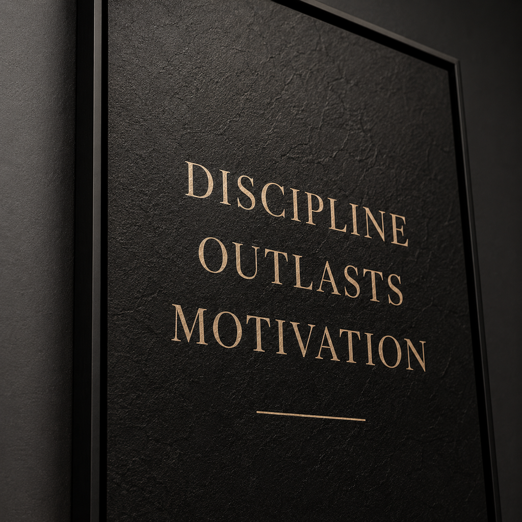 Discipline Outlasts Motivation — Premium Motivational Wall Art