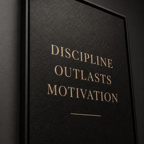 Discipline Outlasts Motivation — Premium Motivational Wall Art